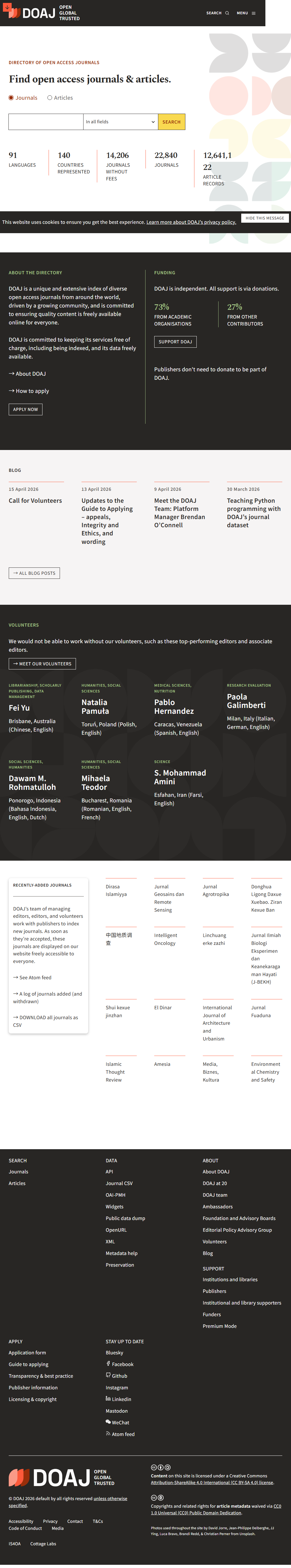 DOAJ 截图
