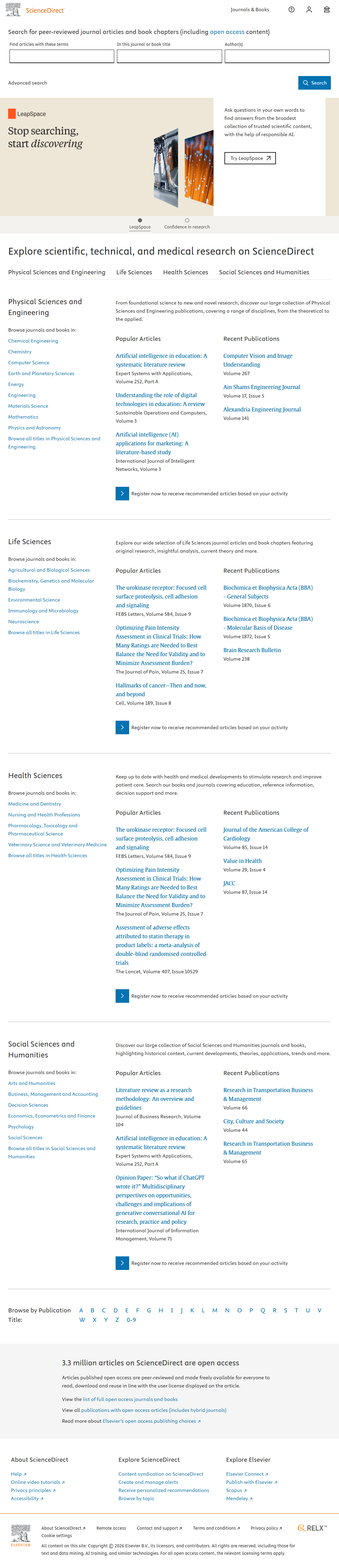 ScienceDirect 截图